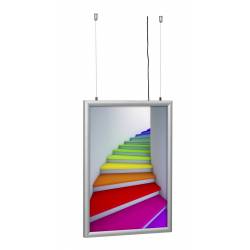 Cadre LED double face suspendu 8070 - Portes affiches intérieur